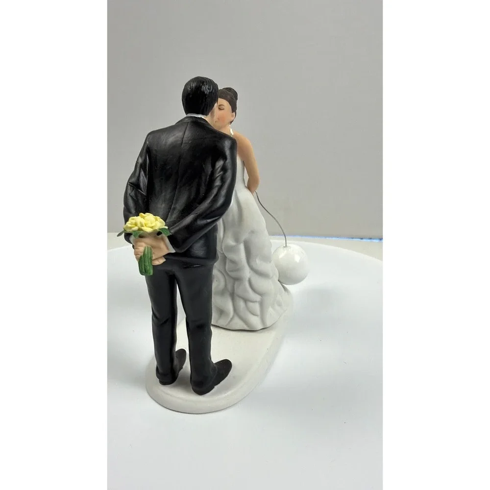 Weddingstar Ball and Chain Funny Wedding Cake Topper Porcelain Figurine Rare